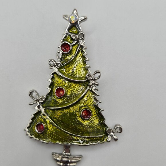 VTG Broch 3PC Set Christmas Poinsettia Tree Mistletoe Holiday Jolly Joy Gift - Picture 3 of 15